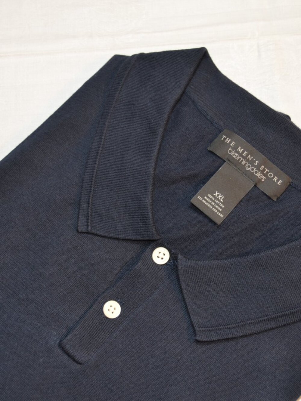Bloomingdales Men's Short-Sleeve Fine-Gauge Knit Polo True Navy